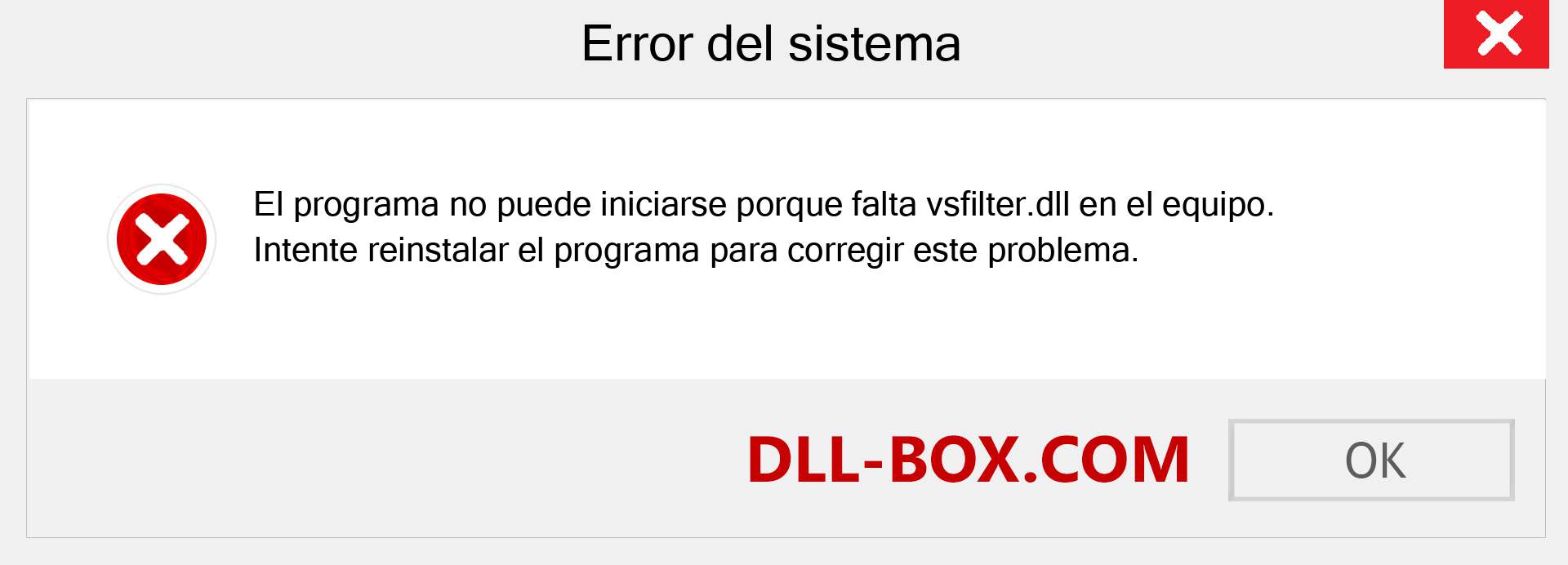 ¿Falta el archivo vsfilter.dll ?. Descargar para Windows 7, 8, 10 - Corregir vsfilter dll Missing Error en Windows, fotos, imágenes