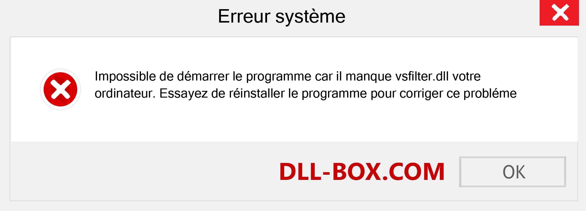 Le fichier vsfilter.dll est manquant ?. Télécharger pour Windows 7, 8, 10 - Correction de l'erreur manquante vsfilter dll sur Windows, photos, images